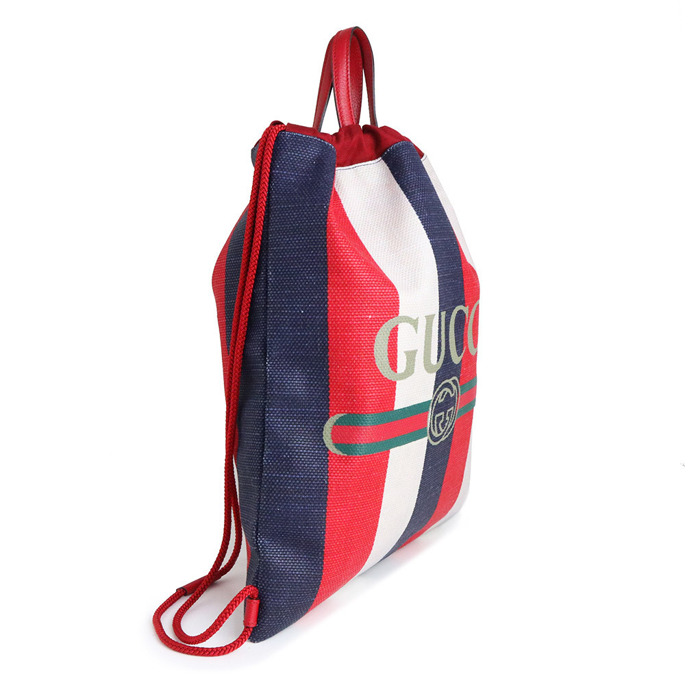 Gucci Drawstring Backpack Daypack Leather Multico… - image 3